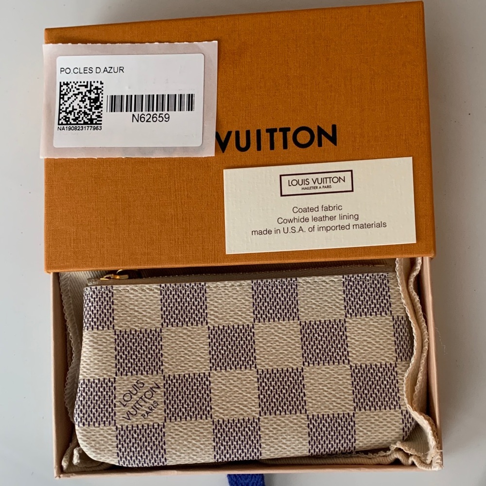 Louis Vuitton Key Pouch in Damier Azur